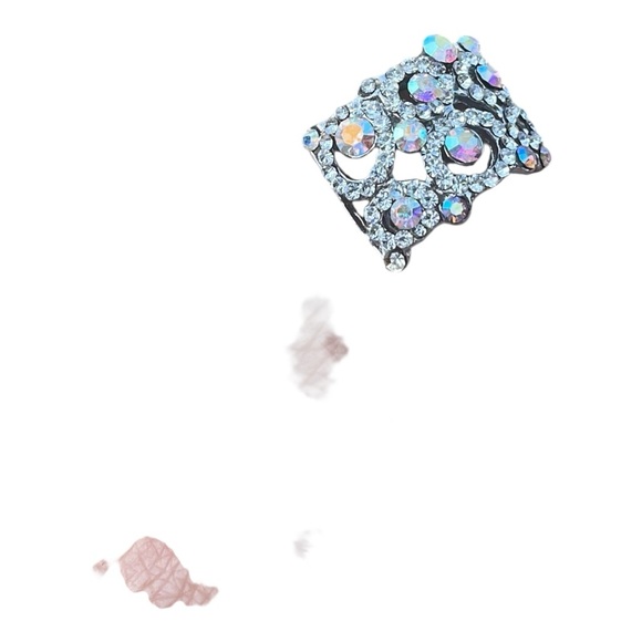 Elegant Silver toned AB Crystal Ring. Vintage - Picture 7 of 7